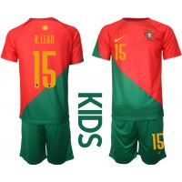 Camiseta Portugal Rafael Leao #15 Primera Equipación Replica Mundial 2022 para niños mangas cortas (+ Pantalones cortos)